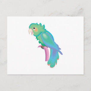 mooie pastel papegaai briefkaart