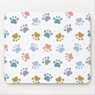 Mooie Pastel Pootafdrukken Minimalistisch Patroon Muismat