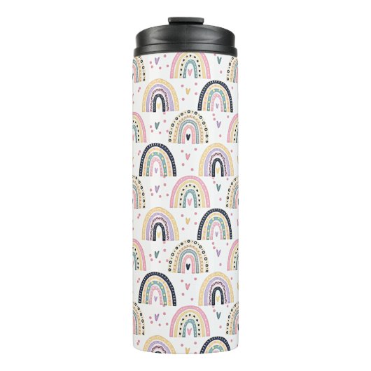 Mooie pastel regenbogen thermosbeker (Voorkant)