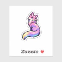 Mooie Pastel Regenboog Vos Personaliseerbare Naam