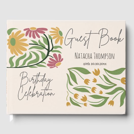 Mooie pastel Roze achtergrond 40e verjaardag Gastenboek (Voorkant)