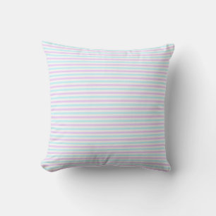 Mooie pastel roze en turquoise strepen meisjesacht kussen