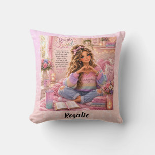 Mooie Pastel Roze Regenboog Christelijk Meisjes Bi Kussen