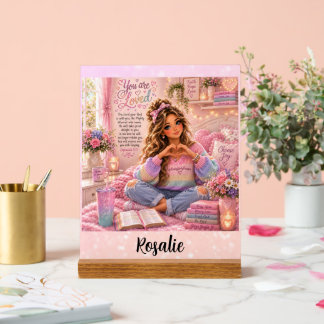 Mooie Pastel Roze Regenboog Christelijke Meisjes B Acryl Bord