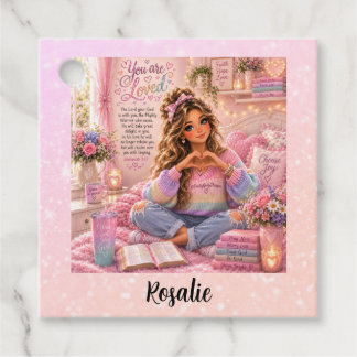 Mooie Pastel Roze Regenboog Christelijke Meisjes B Bedankjes Labels