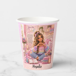Mooie Pastel Roze Regenboog Christelijke Meisjes B Papieren Bekers