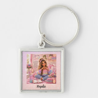 Mooie Pastel Roze Regenboog Christelijke Meisjes B Sleutelhanger