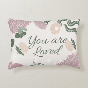 Mooie pastel U bent dol op roze bloemscript Accent Kussen