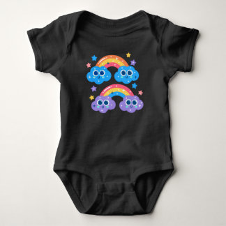 Mooie Pastel Vallende Sterren Regenboog Illustrati Romper