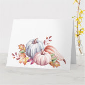 Mooie Pastel Waterverf Pompoenen & Pompoen Kaart (Gele Bloem)