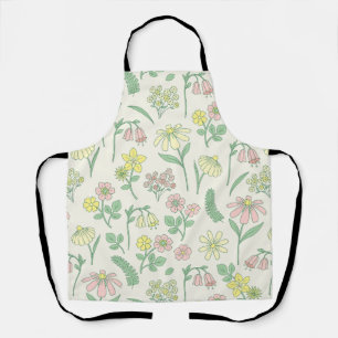Mooie Pastel Wilde Bloem Patroon Schort