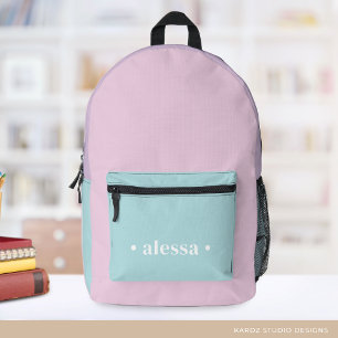 Mooie Pastelkleur Persoonlijke Meisjes School Bedrukte Rugzak