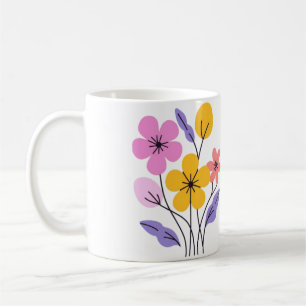 Mooie Pastelkleurige Boeket Wilde Bloemen Keramisc Koffiemok
