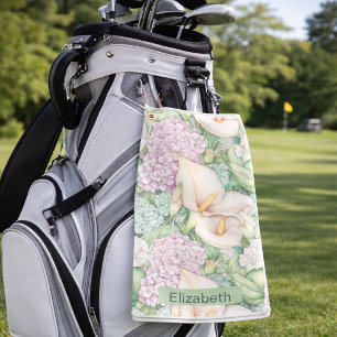 Mooie Pastelkleurige Calla Lelie Persoonlijk Golfhanddoek