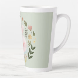 Mooie Pastelkleurige Lente Konijn Bloemenkrans Kin Latte Mok
