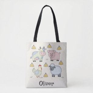 Mooie Patchwork Boerderijdieren Draagtas