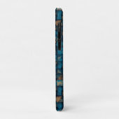 Mooie patchwork "look" in donker teal Case-Mate iPhone case (Achterkant/links)