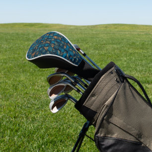 Mooie patchwork "look" in donker turquoise golfheadcover