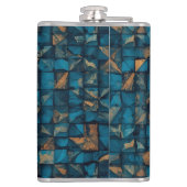Mooie patchwork "look" in donker turquoise heupfles (Achterkant)