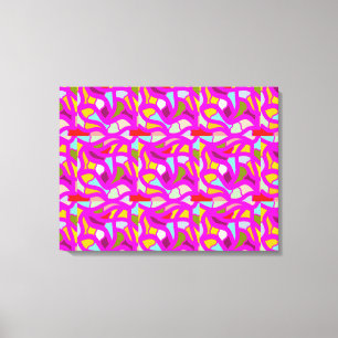 Mooie patronen in roze en regenboogkleuren canvas afdruk