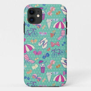 Mooie patroon met zomerelementen iPhone 11 hoesje