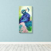 Mooie pauw kunst canvas afdruk (Insitu (Houten vloer))