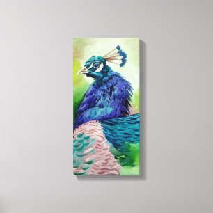 Mooie pauw kunst canvas afdruk