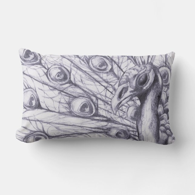 Mooie pauw kussen (Voorkant)