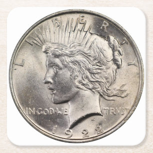 Mooie Peace Dollar Onderzetter Set