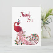 Mooie Peacock Bedankkaart (Staand voorkant)