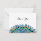 Mooie Peacock Feather Bedankt Card Notitiekaartje (Voorkant)
