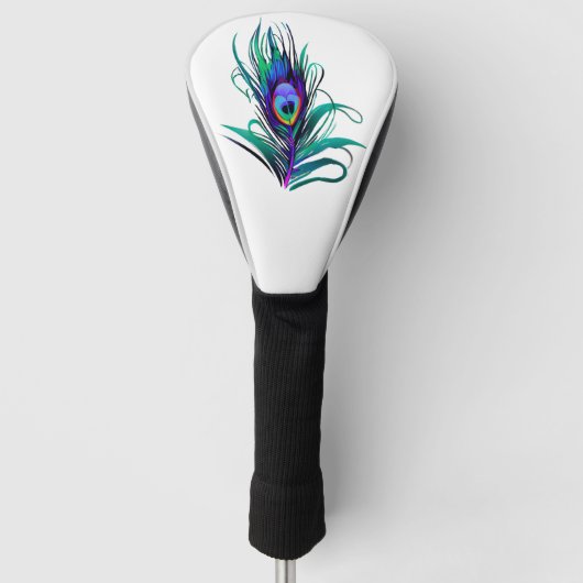 Mooie Peacock Feather Golfheadcover (Voorkant)