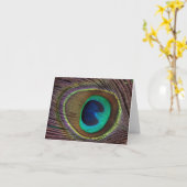 Mooie Peacock Feather Kaart (Gele Bloem)