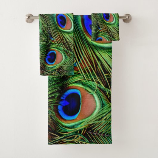 Mooie Peacock Feathers Bad Handdoek (Insitu)