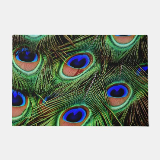 Mooie Peacock Feathers Deurmat (Voorkant)