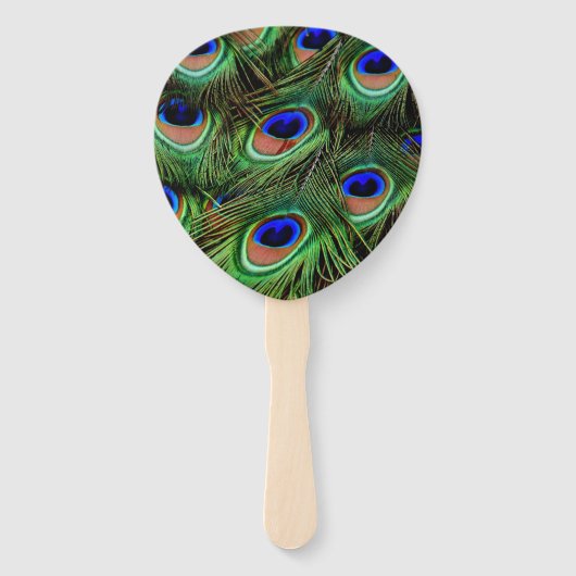 Mooie Peacock Feathers Handwaaier (Achterkant)