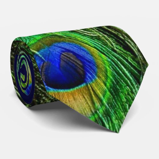 Mooie Peacock Feathers Stropdas (Opgerold)