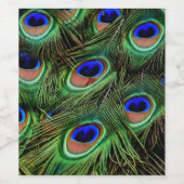 Mooie Peacock Feathers Wijn Etiket (Enkel label)