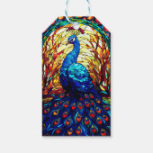 Mooie Peacock Glas in lood Wildlife Art Cadeaulabel (Achterkant)
