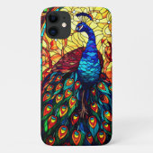 Mooie Peacock Glas in lood Wildlife Art Case-Mate iPhone Case (Achterkant)