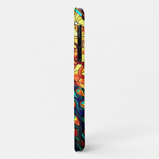 Mooie Peacock Glas in lood Wildlife Art Case-Mate iPhone Case (Achterkant/links)