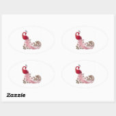 Mooie Peacock Ovale Sticker (Vel)