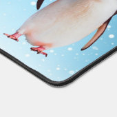 Mooie Penguin Couple op Light Blue Bureaumat (Hoek)