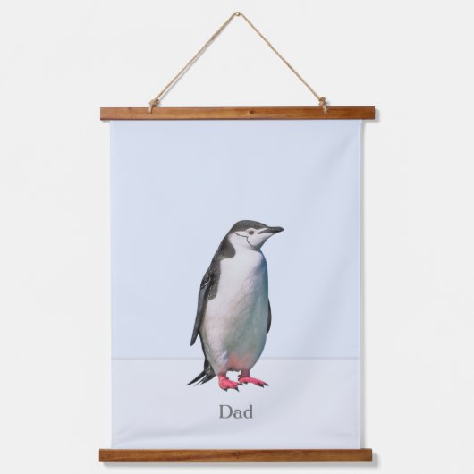 Mooie Penguin Couple op Light Periwinkle Blue Hangend Wandkleed (Voorkant)