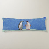 Mooie Penguin Couple op Sky Blue Lichaamskussen (Achterkant)
