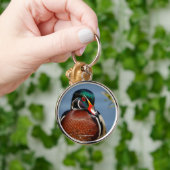 Mooie Pensive Wood Duck in Marsh Sleutelhanger (Hand)