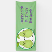 Mooie peren cartoon illustratie spandoek (Verticaal)