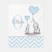 Mooie Persoonlijke Blauwgrijze Olifant Chevron Bab
