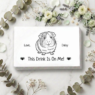 Mooie Persoonlijke Cavia Bruiloftsdrankkaart Informatiekaartje