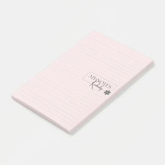 Mooie Persoonlijke Gelijnd Eenvoudig Modern Roze Post-it® Notes